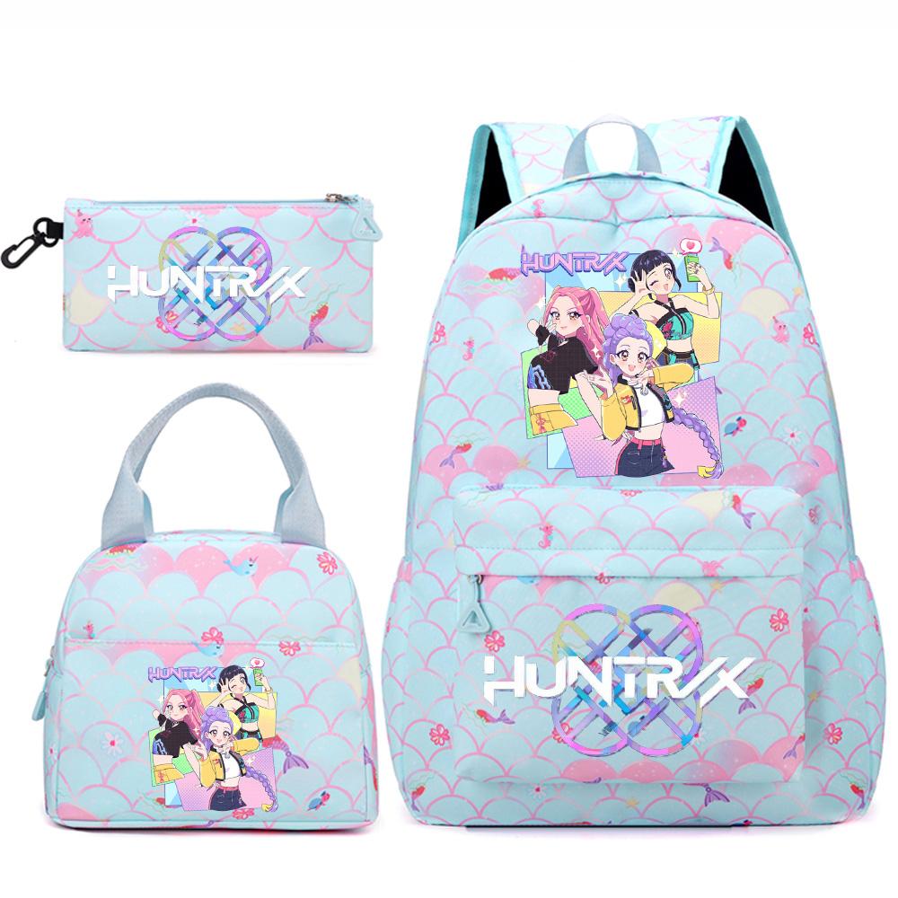 3 Stück/Set Anime Niedlich Kpop Bedruckter Rucksack Handtasche Federmäppchen für Teenger Studentin Student Junge Schultasche Kinder Schultasche Große Kapazität Reisetasche Geschenk
