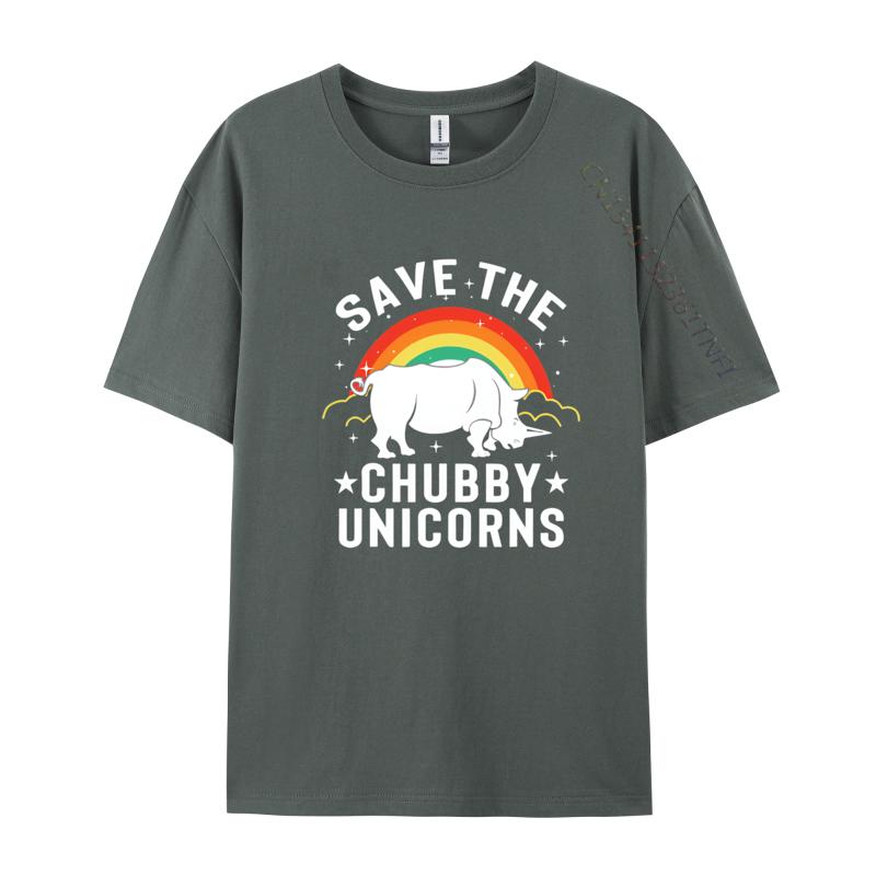 Save The Chubby Unicorns Rhino Rainbow TShirt Party Fitness Tight T Shirt Prevailing White Graphic Tee