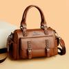 Yumuşak deri kadın çantaları feminen Boston çanta büyük kapasiteli omuz çantaları