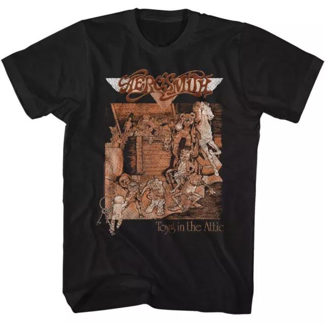 

Aerosmith - Toys Album Cover - Solid Black Adult Short Sleeve AHN00554 Unisex T-Shirt L