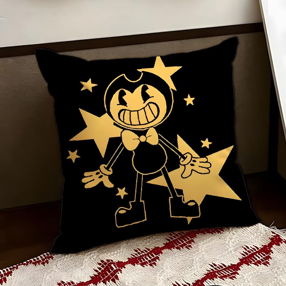 BBendy and Tthe Ink MMachine Cushion Cover Reversible Soft Durable Pillow Cover Home  Car MultiScene Use for Daily Comfort
