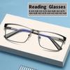 Herren Business Vintage Großes Gestell Lesebrille Quadratisch Metall Alterssichtigkeit Brille Blaulichtfilter Computerbrille 0 Bis +6.0