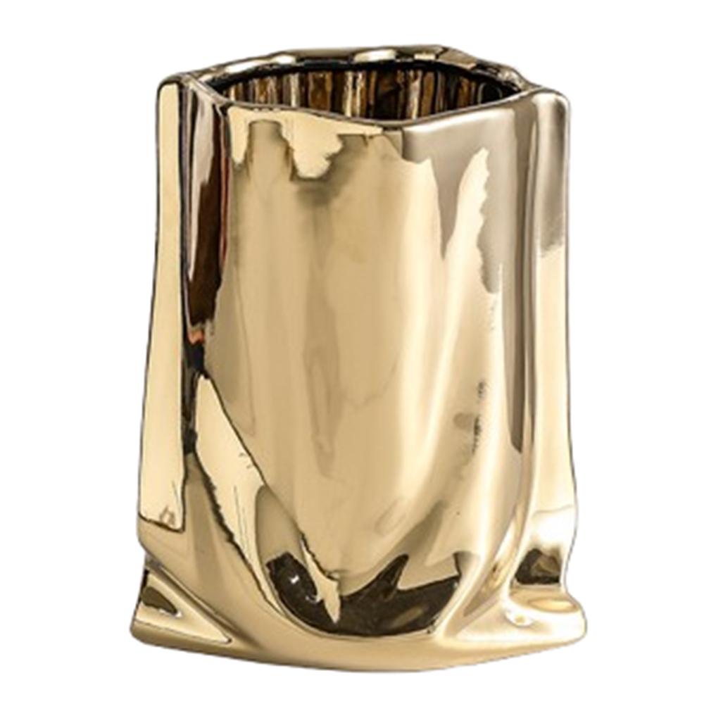 Light Luxury Electroplated Ceramic Vase Minimalist Hydroponic Flower Pot  Entrance Ornament