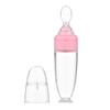 Cuillère d'alimentation pour bébé 90 ml de capacité avec balance Bouteille à presser en silicone, Cuillère PP intégrée pour nourrir Riz Pâtes, Fruits, Lait,