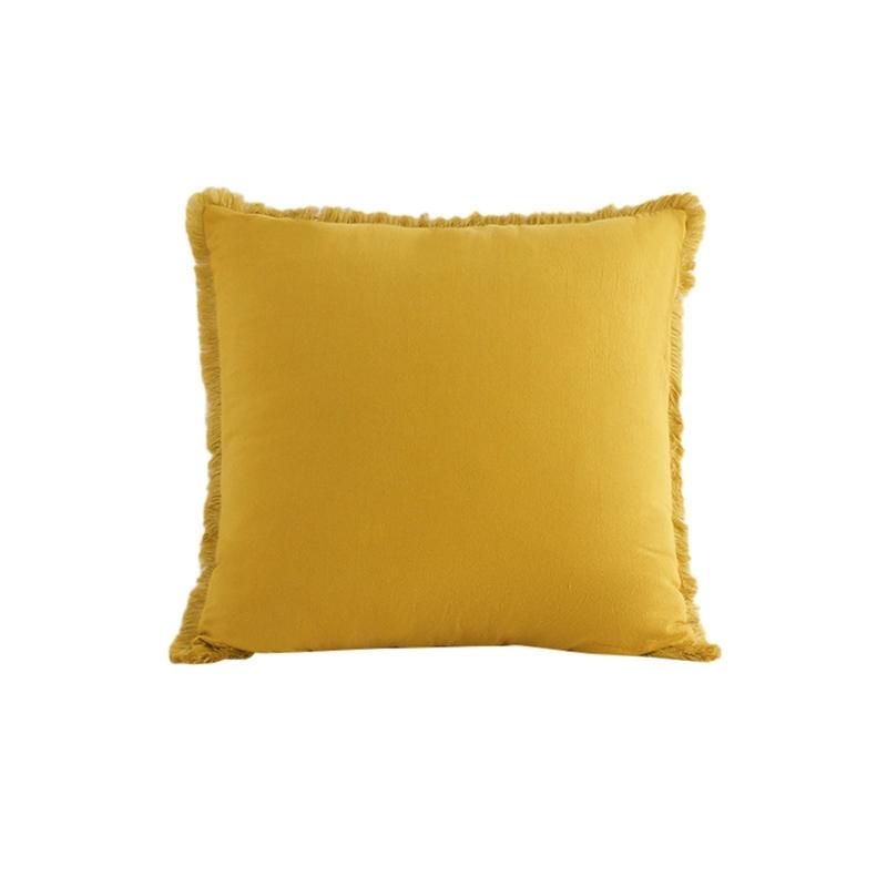 Solid Color Velvets Throw Pillow Case with Tassels Trim Bohemians Style for Living Room Decoration 18x18
