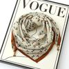 Women's 65" Silk Square Scarf with Magnetic Buckle – Autumn/Winter Print, Fashionable & Versatile Triangle Snood