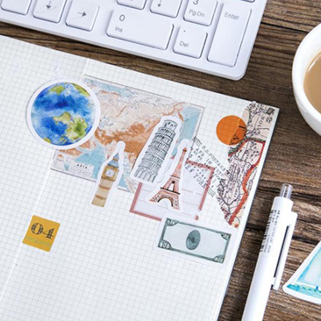 46PCS Travel Stickers DIY Innovative Diverse Styles Decorative Stickers for Scrapbook Vacation