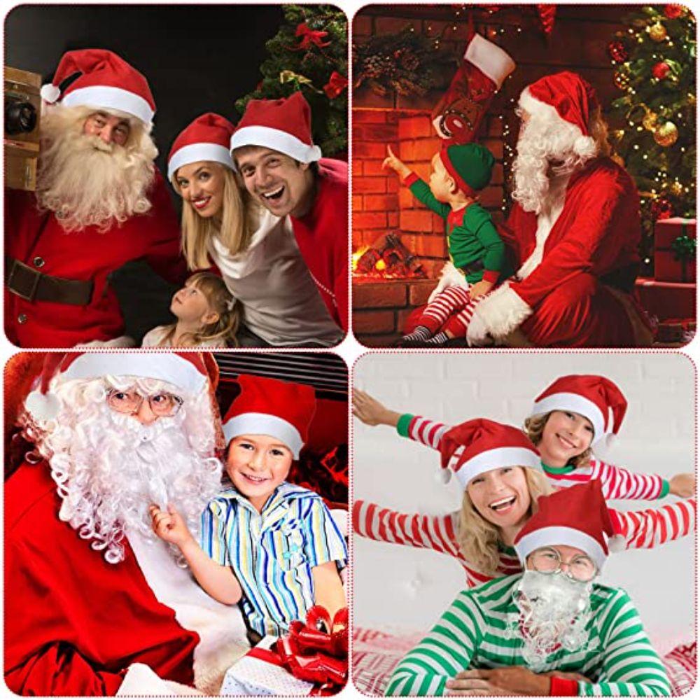 Funny Christmas Cosplay Props Festival Party False Beard Santa Mustaches Curly Wigs Santa Wig