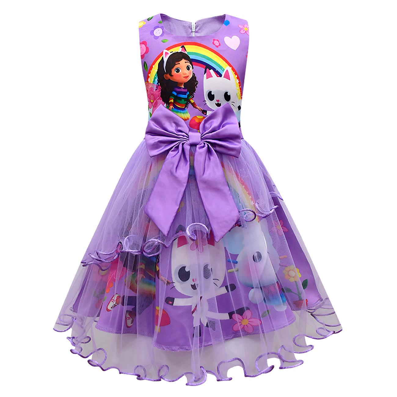 Kids Gabbys Costume with Hat Bag Hairband G-Gabbys-Dollhouse Clothing Mercat Dress Animals Smiling Cat Car Cat Gaby Girl Dress 140(9-10Years)