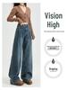 Damen American Retro High Waist Wide Leg Jeans - Frühlings-/Herbstausgabe