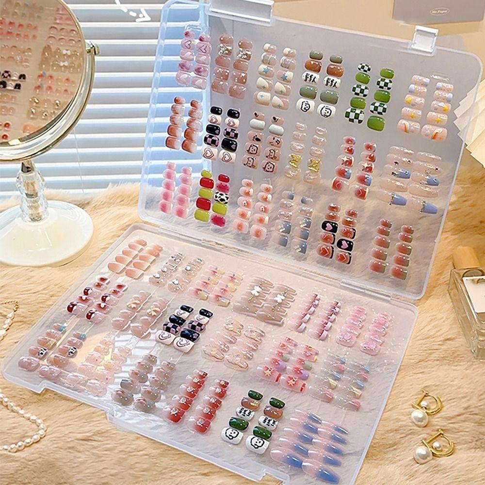 Transparent Nail Display Box S/L Dustproof Storage Box Nail Art Storage Box  for Nail Salon