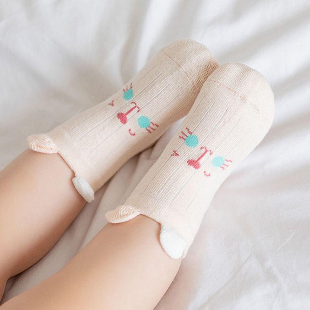 8Pairs Breathable Toddle Short Tube Socks Cat Rabbit Children Cartoon Socks Autumn