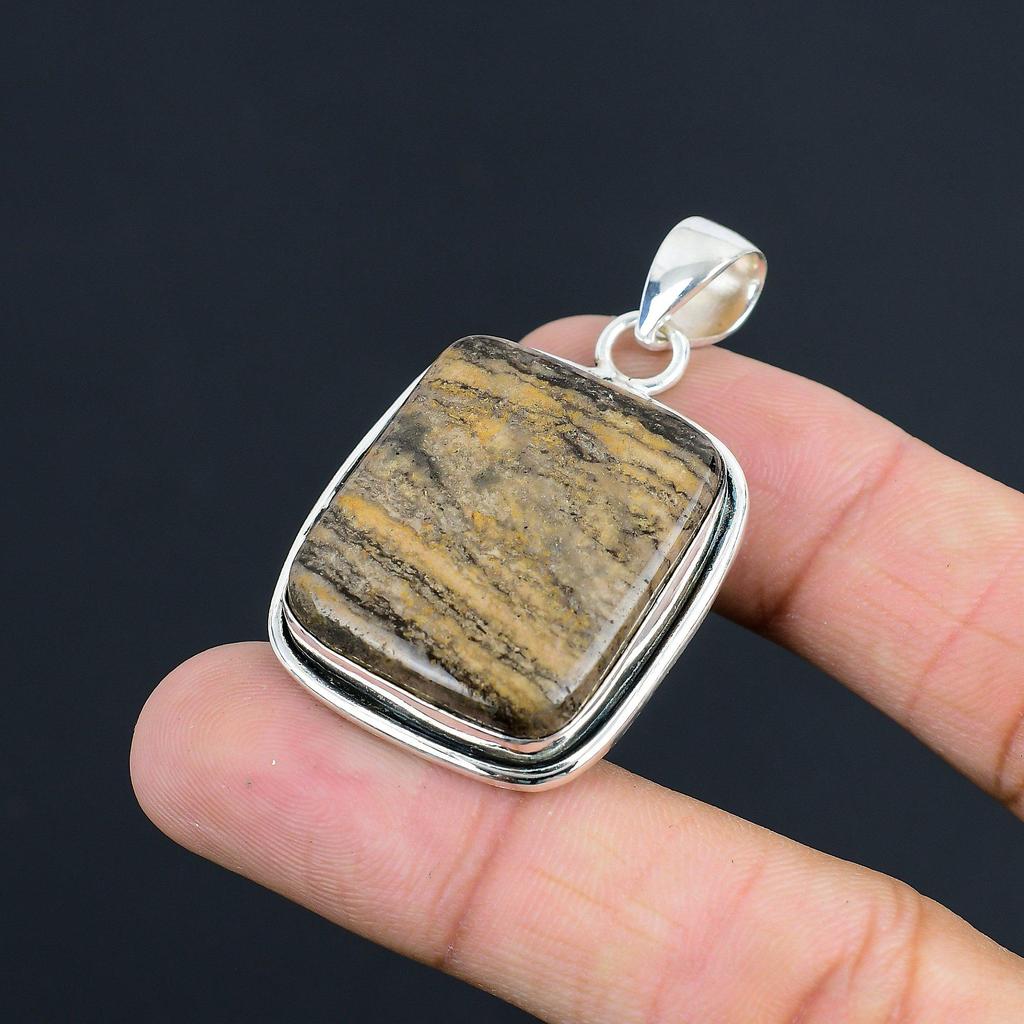 Friendship Day Sale 925 Sterling Silver Natural Honey Dendrite Opal Boho Pendant