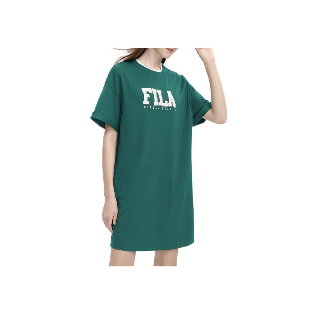 New FILA Short Sleeved Dress Women's Chrysoprase Green F11W329315FTQ