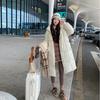 Korean Version of the Big Quilt Thickened New Loose Down Padded Jacket for the Winter of 2025 Women's Long Over-the-knee Cotton Jacket