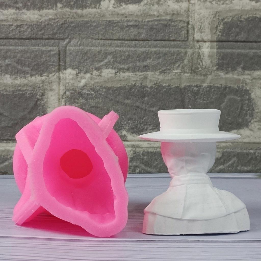 Plague Doctor Statue Silicone Molds for Candle Soap Chocolate Candy Cake Fondant Decoration Cement Gypsum Silicone Molds