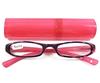 Bayline Reading Glasses Stylish Slim Frame 13425U Red Hard Case Unisex Stylish Reading Glasses [Bayline] Bi-color +1.00