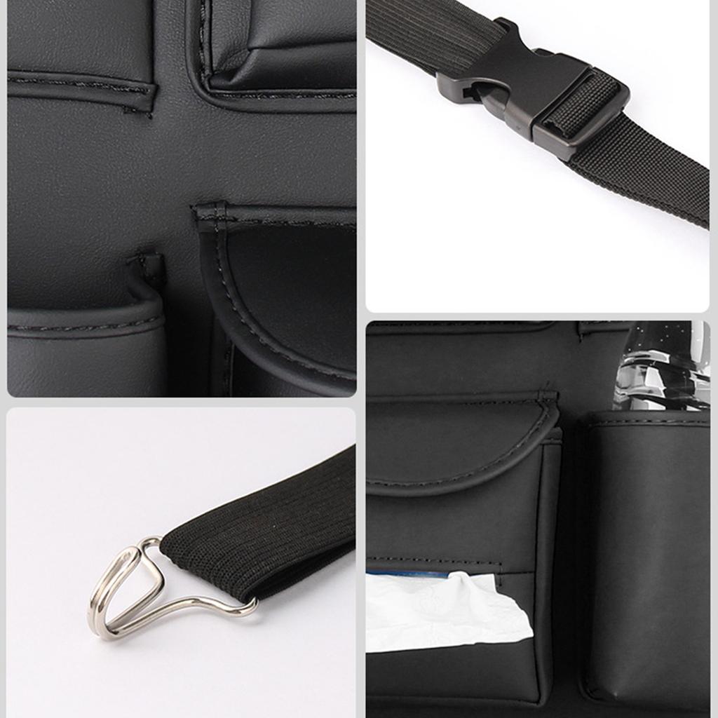 Obbarde Car Seat Back Organizer Storage Bag Compatible with Mercedes BMW Leather Waterproof Kick Mat