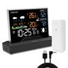 Wireless Weather Station Home RF Alarm Clock VA Color Screen In/Outdoor Thermometer Hygrometer with Weather Forecast 2025 New