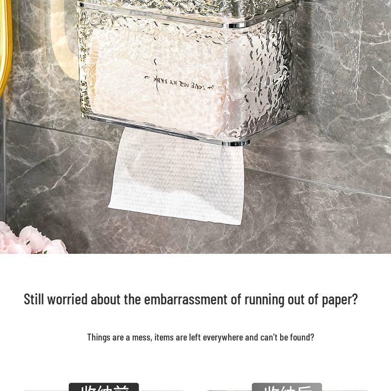 Vodotěsný nástěnný držák toaletního papíru bez vrtání