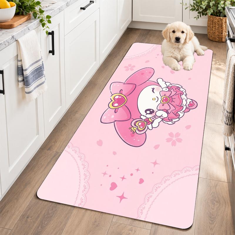 Flannel Kitchen Mat My Melody Soft Area Rug Non Slip Floor Carpet Home Decoration