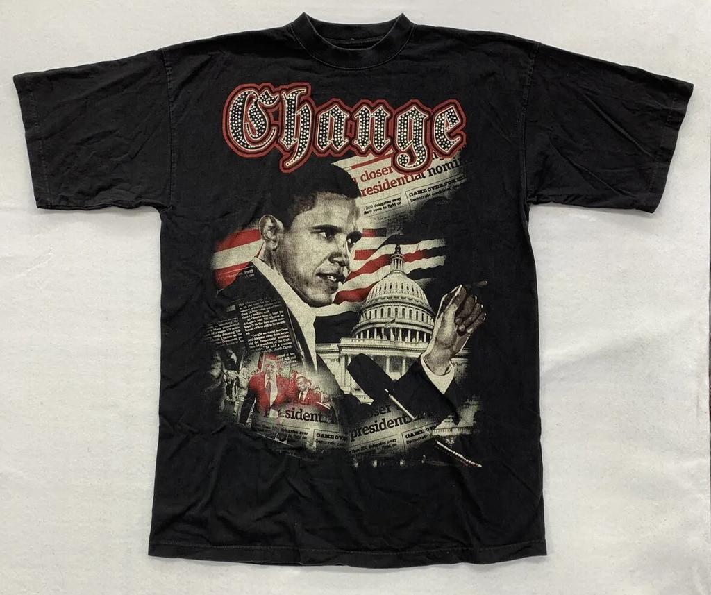 Pro Top 100% Cotton Graphic Tee Size 2XL Tall Barack Obama Change Super Heavy