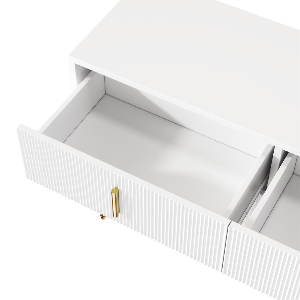 Elegant Sideboard with Modern Design, Chest of Drawers and Lots of Storage Space, Gold Handles