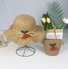 Kids' Cherry Wave Straw Sun Protection Beach Bucket Hat & Bag Set