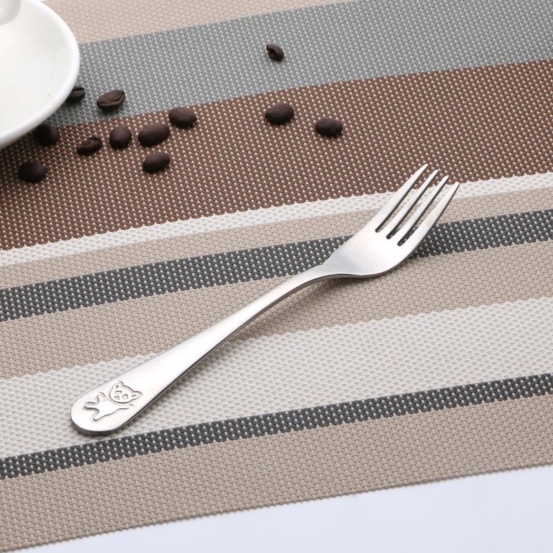 (4pcs) Children Cutlery Set Stainless Steel Kids Knife Fork Food Tableware Cartoon Bear Dinnerware Set