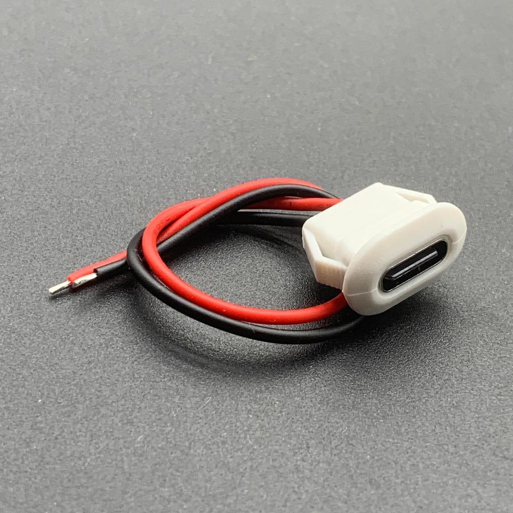 "Type-C 2P Potting Female Socket with Cable - Waterproof Connector for New Energy Equipment”