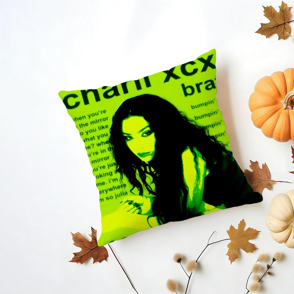 Singer Pop C-Charli X-Xcx Cushion Cover Washable Linen Pillowcase Soft For Daily Sofa Bed Home Room Decor