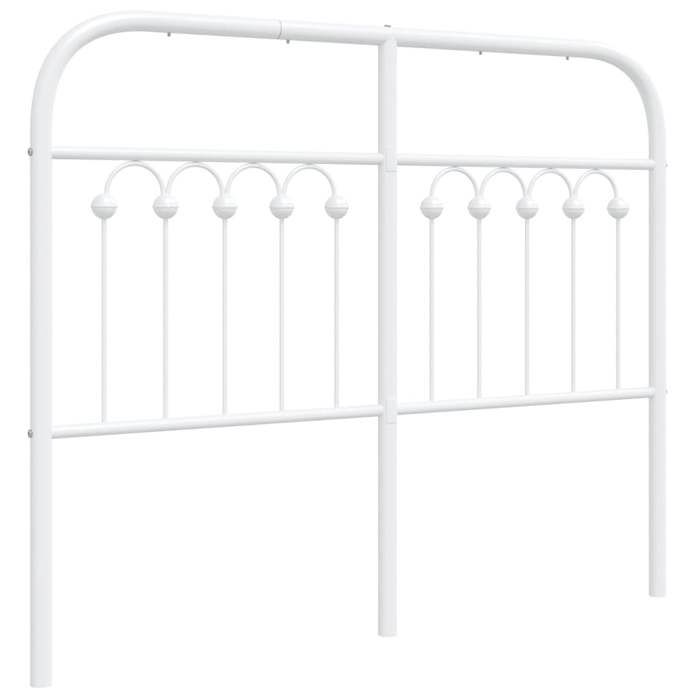VidaXL Tête de lit métal blanc 120 cm, tête de lit en métal, tête de lit haute, tête de lit pour lit double, tête de lit 376680