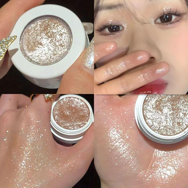 

3 цвета Алмазная палитра теней для век с текстурой картофеля, перламутровый блеск, монохромный хайлайтер, осветляющий блестящие глаза, косметика для макияжа