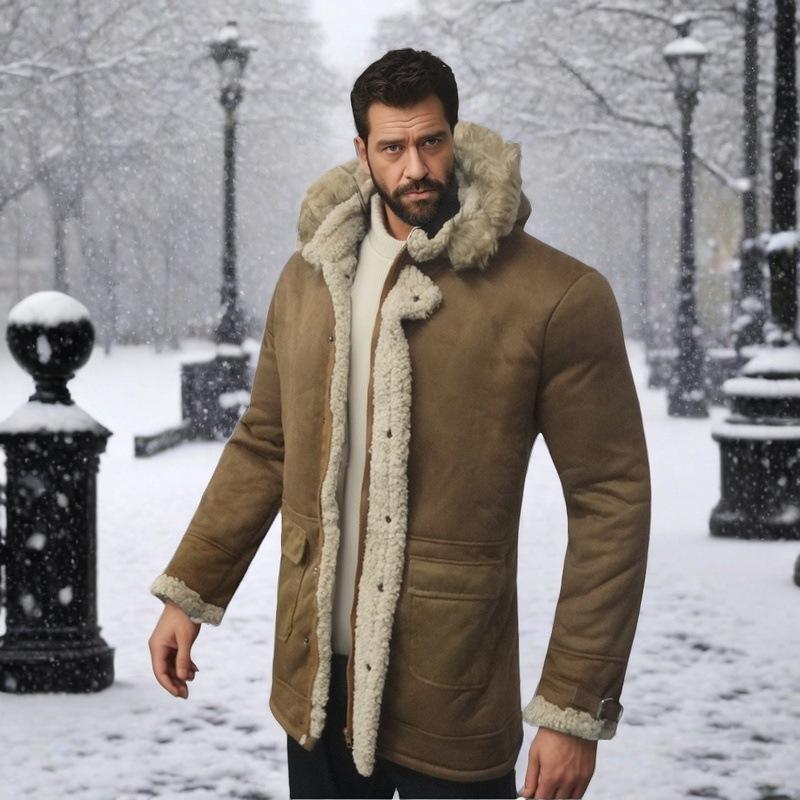 Winter New Fur One-piece Men's Coat Thickened Suede Jacket