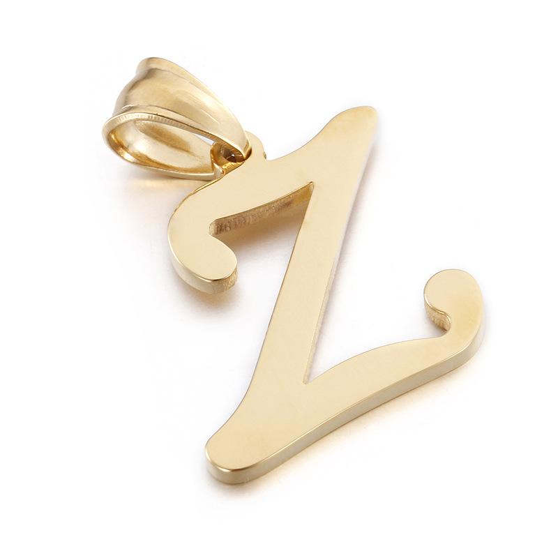 European and American Style Stainless Steel Pendant Jewelry - 26 Golden Titanium Steel Letters