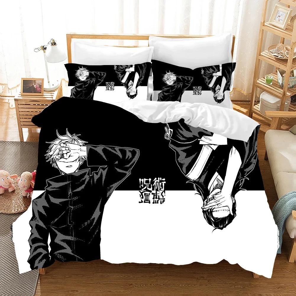 Jujutsu Kaisen Bettwäsche-Set Japan Berühmter Anime Bettbezug-Sets Steppdecke Bettwäsche Twin Queen King Einzelgröße Dropshipping