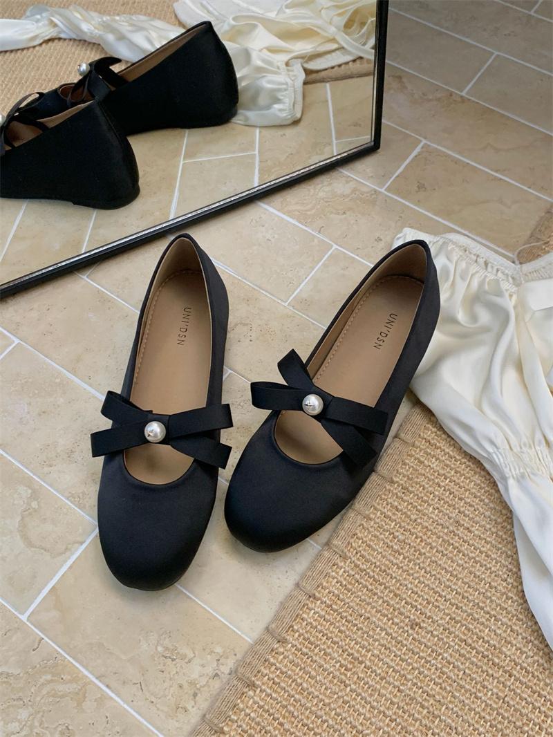 

Fashion IPPEUM Ballet Flats Satin Pink Round Toe Mary Janes Shoes Ballerinas Zapatos Mujer 225 чёрный
