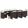 Garden Dining Set 9 Pcs Brown Poly Rattan