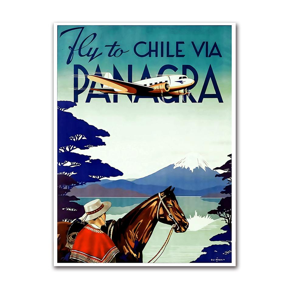 Pop Art Canvas Paintings Vintage Wall Kraft Posters Coated Stickers Home Decorative Gift Travel to Chile San Diego Alpaca