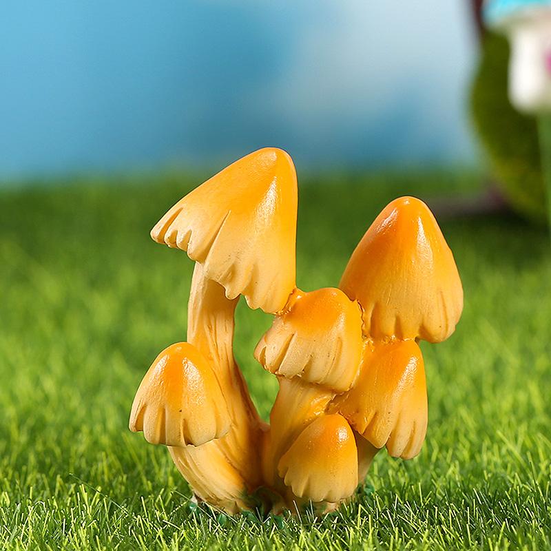 Simulation Mushroom Miniatures Fairy Garden Moss Terrarium Resin Crafts Decorations Garden Artificial Bonsai Landscape Ornaments