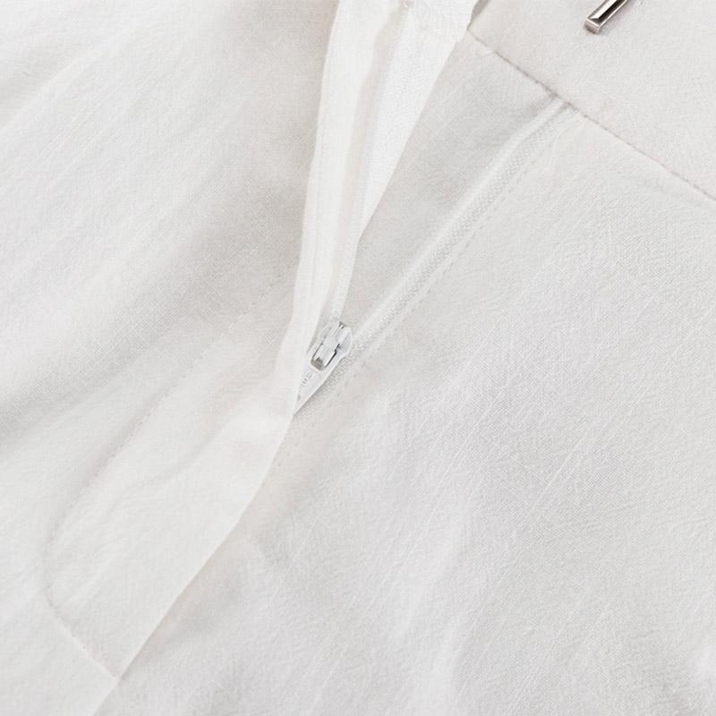 Frühlingsdurchsichtige Patchwork Straight Hose Damen Hohe Taille Tasche Reißverschluss Mode Streetwear Slim Damen Hose