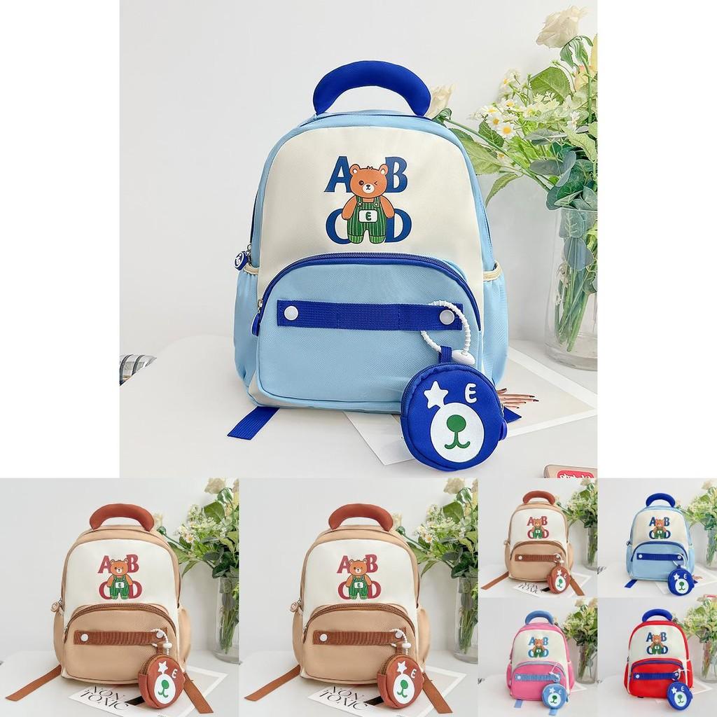 Lovely Bear Themed Children's Backpack Durable Nylon Material Perfect For School Days