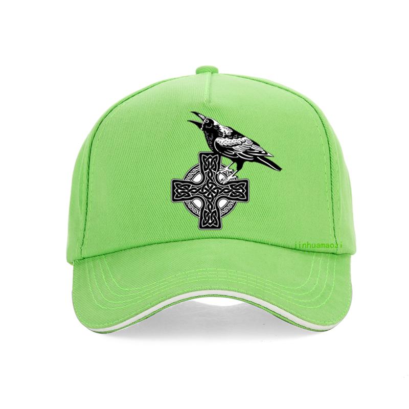 Viking Ragnar'S Raven Print Baseball Cap Fashion Brand Summer Hip Hop Cap Men Raven Viking Rune Hats Adjustable Snapback Bone