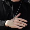 Hip Hop Spiral Vertical Bar Pendant Necklace Minimalist Jewelry Charm for Unisex