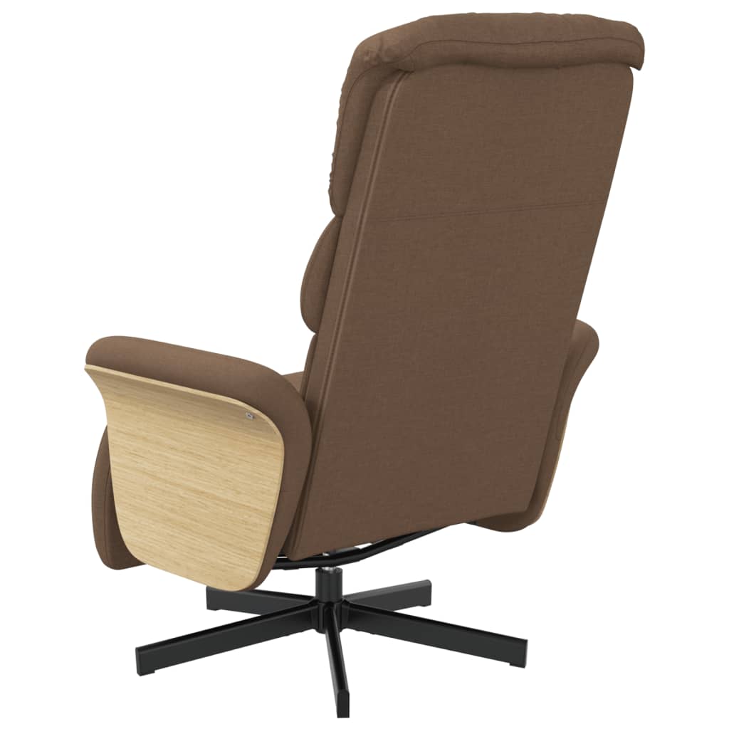 Relax Armchair with Footrest Brown Fabric