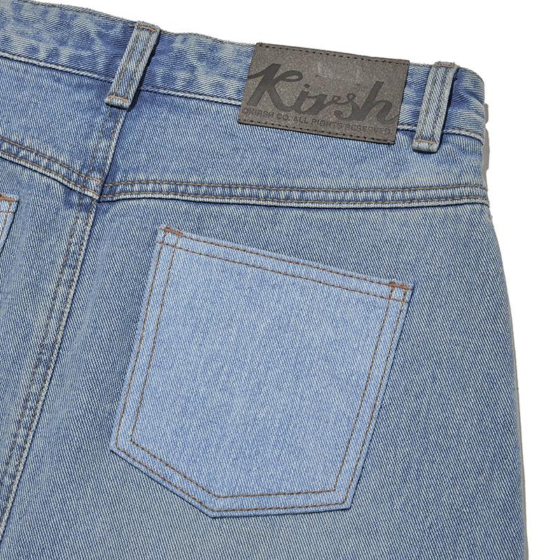 KIRSH Damaged Wash Long Denim Skirt [Blue]