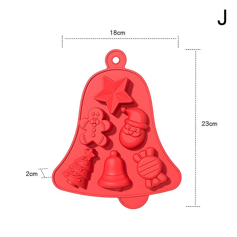 Chocolate Mold Christmas Crutch Silicone Festive Bakeware Diy Candy Fudge Ice Jelly Cake Decor Bakeware Mold
