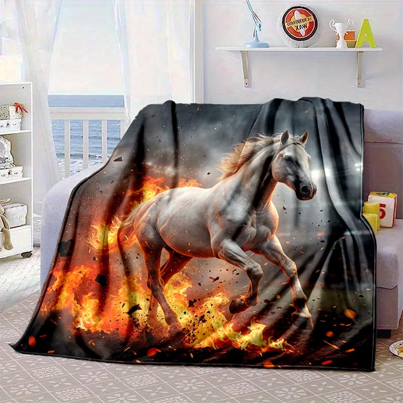 Ethereal Horse In Storm Blanket Flannel Blanket Throw Blanket Sofa Cover Blanket Soft Premium Blanket Picnic Blanket Tv Blanket Gifts