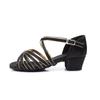 Fashion Thick-Heeled Satin Latin Dance Shoes