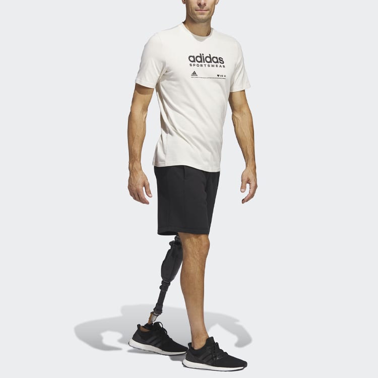 adidas Lounge T Shirts Men's White Crew Neck Moderate Straight Fit HR3002